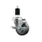 Service Caster 3.5'' SS Gray Poly Swivel 1-1/2'' Expanding Stem Caster with Brake SCC-SSEX20S3514-PPUB-TLB-112 - alternate 1